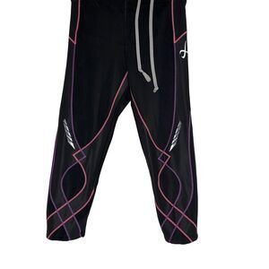 CW-X joint compression Black leggings with Pink and Purple Accents Size M